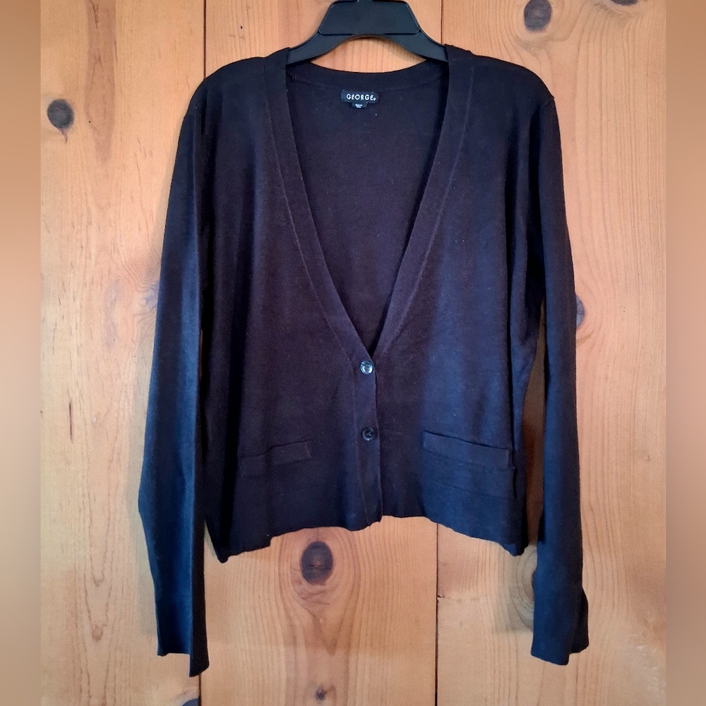 George VNeck Knit Button-Up Cardigan